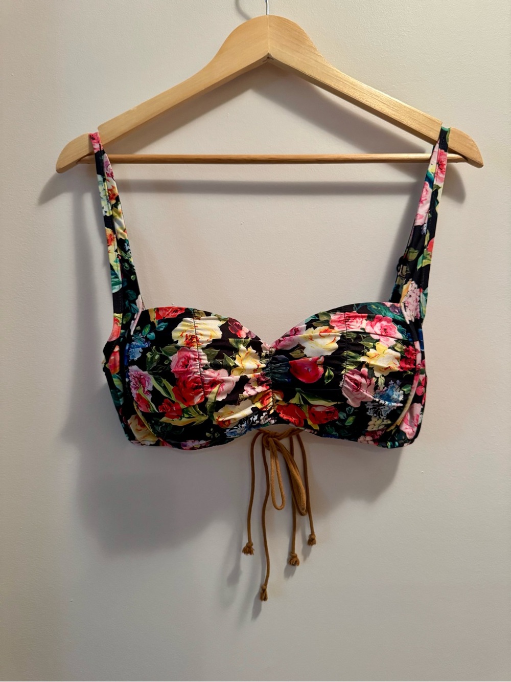 Seafolly Floral Ruched Bikini Top Australian Swimwear Beach Resort Size 8